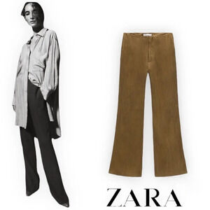 ZARA | Dark Olive | WRINKLE EFFECT FULL LENGTH PANTS